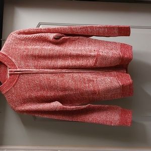 Zip front jacket cardigan size Medium  Berry and White or Black and White
